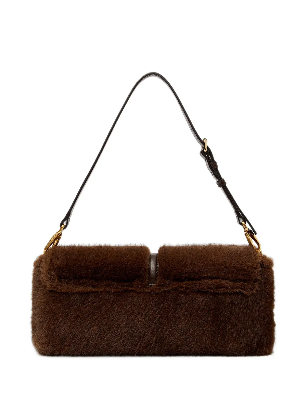 Stella McCartney Schoudertas van imitatiebont met hangslot Bruin
