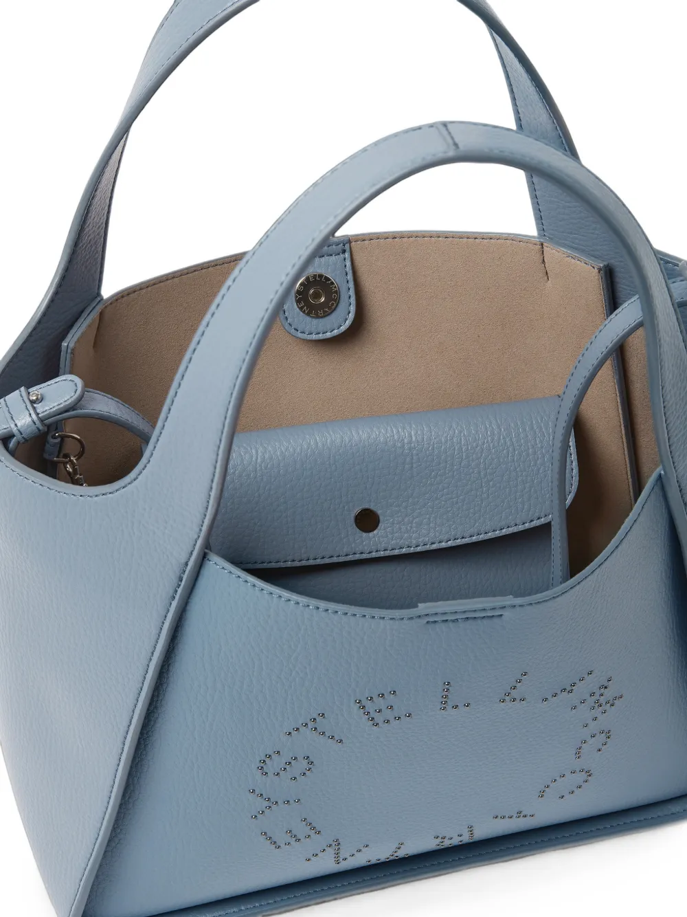 Stella McCartney Crossbody shopper met logo Blauw