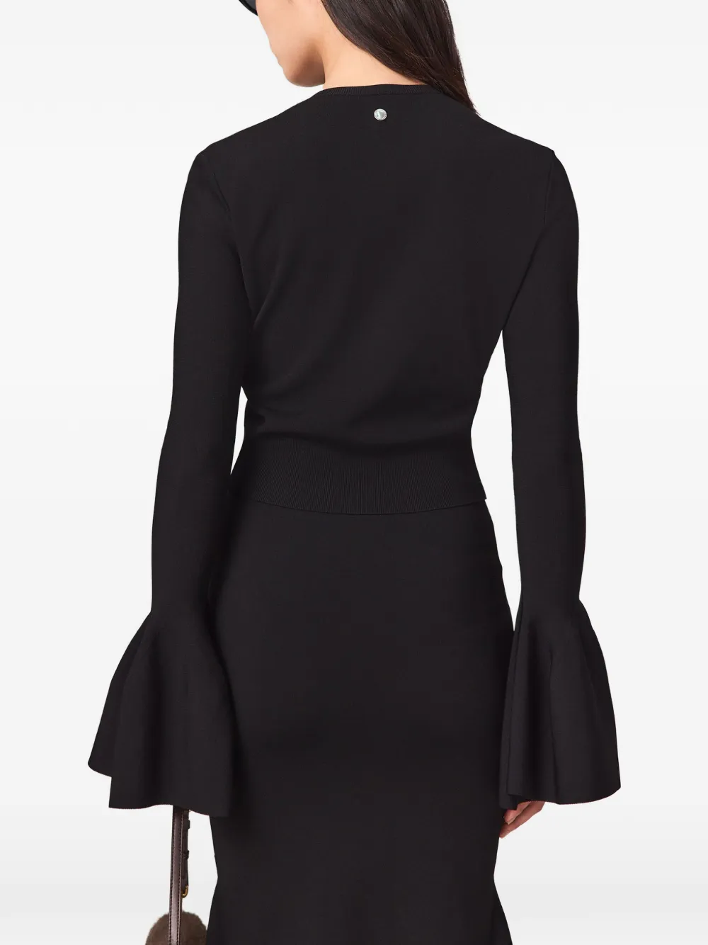 Stella McCartney Compact gebreid vest met klokmouwen Zwart
