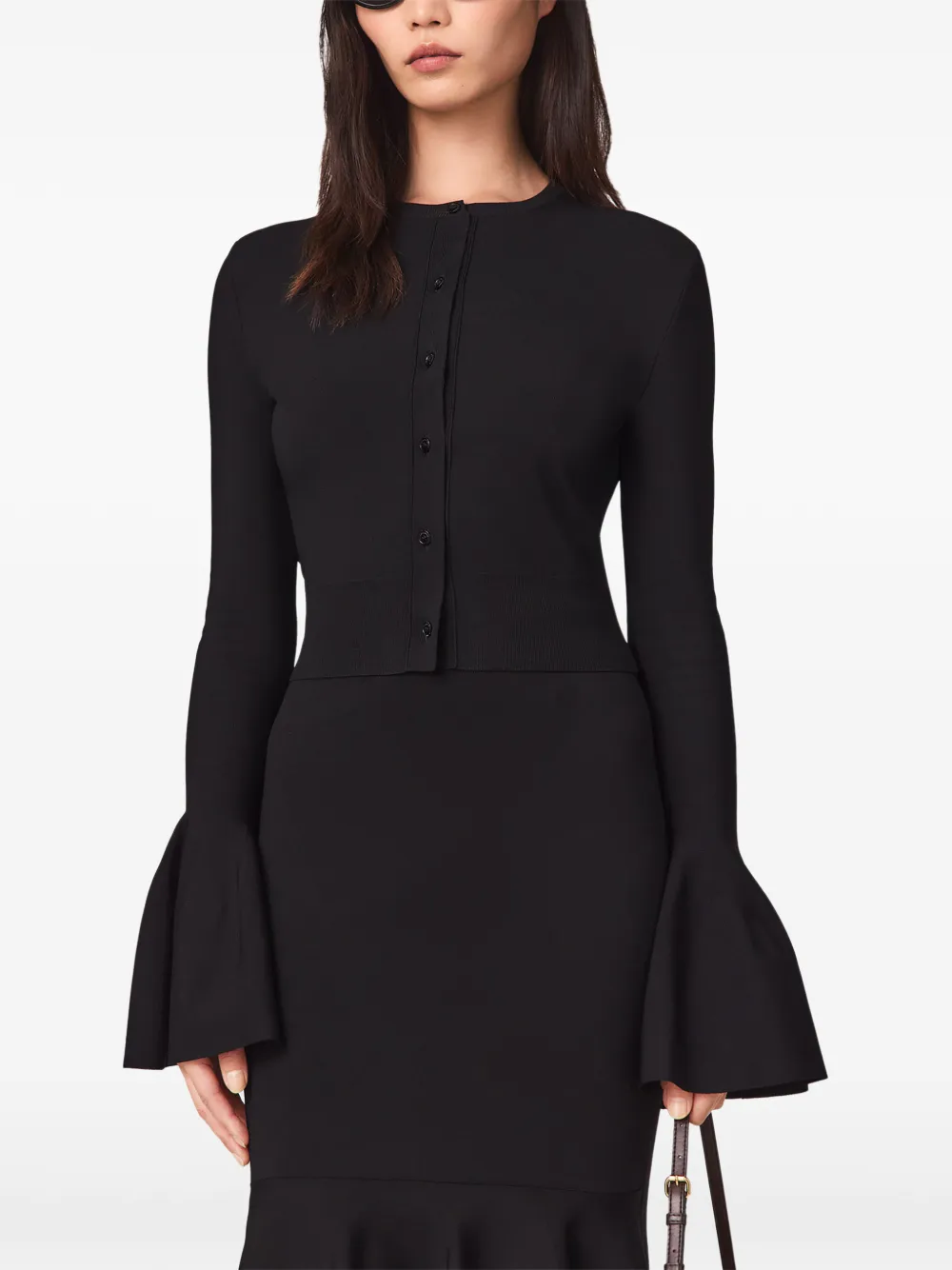 Stella McCartney Compact gebreid vest met klokmouwen Zwart