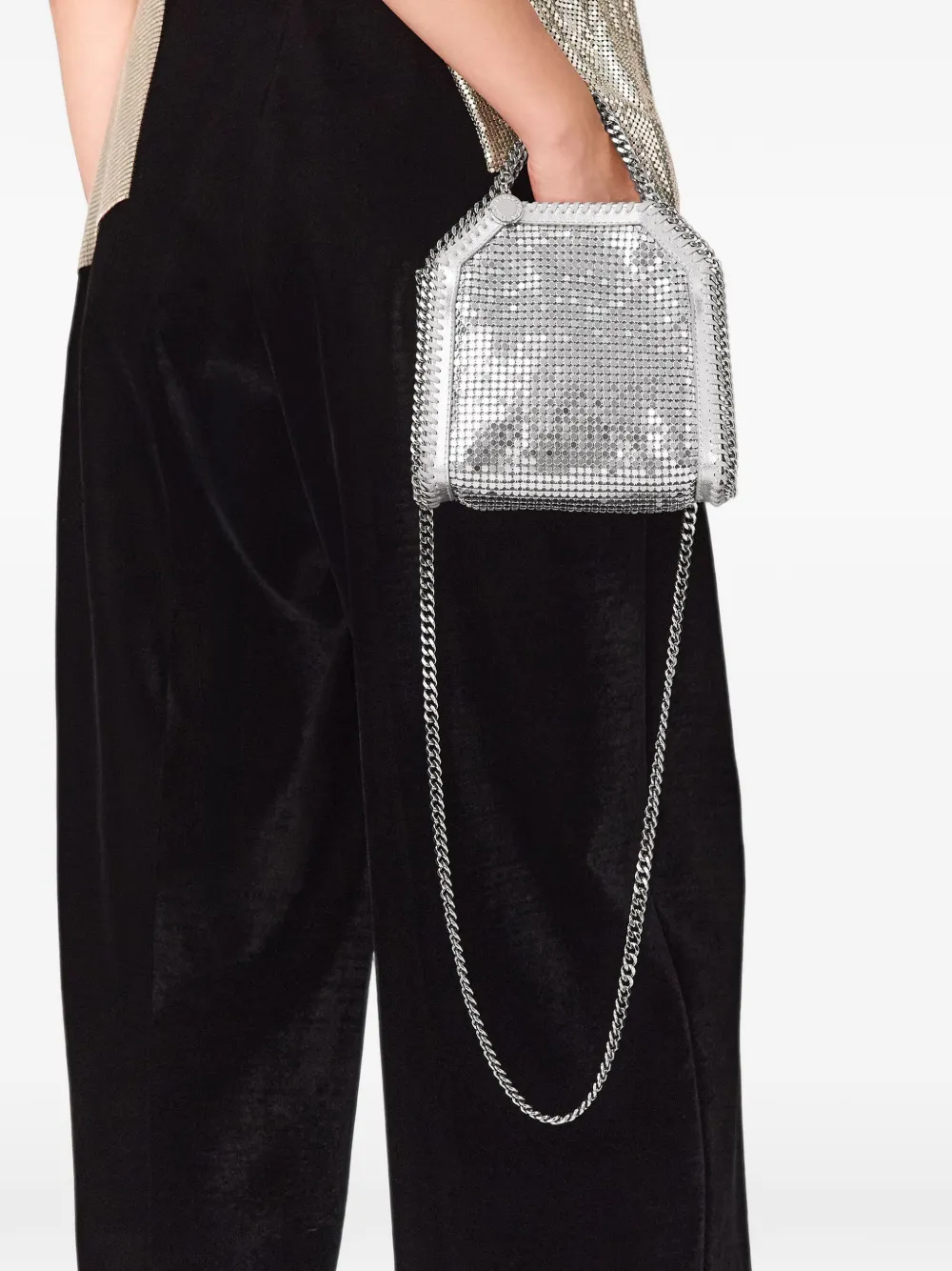 Stella McCartney Falabella mini-shopper met ketting Zilver