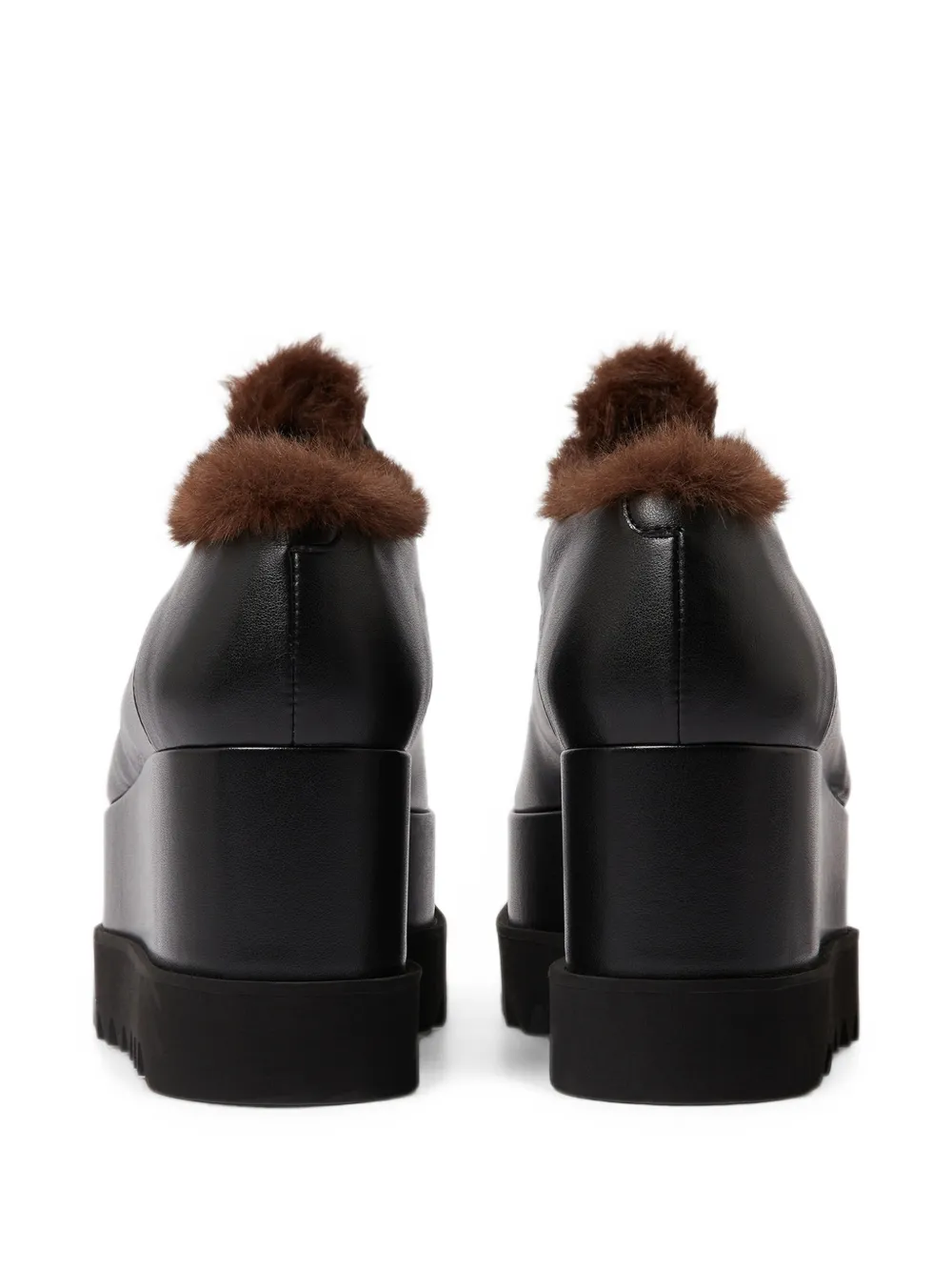 Stella McCartney Elyse faux-fur lace-up shoes Zwart