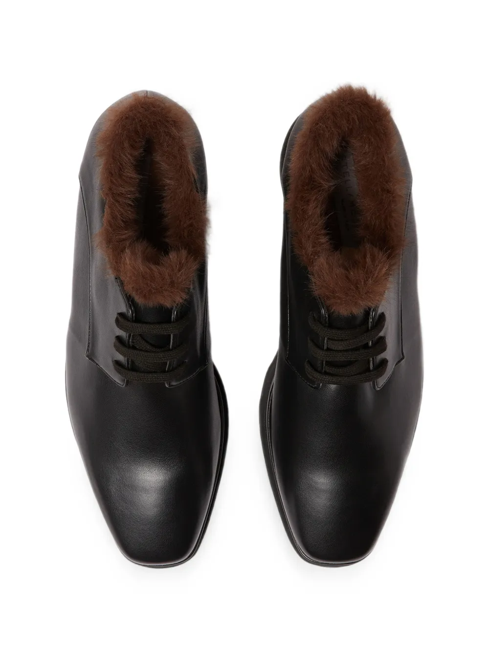 Stella McCartney Elyse faux-fur lace-up shoes Zwart