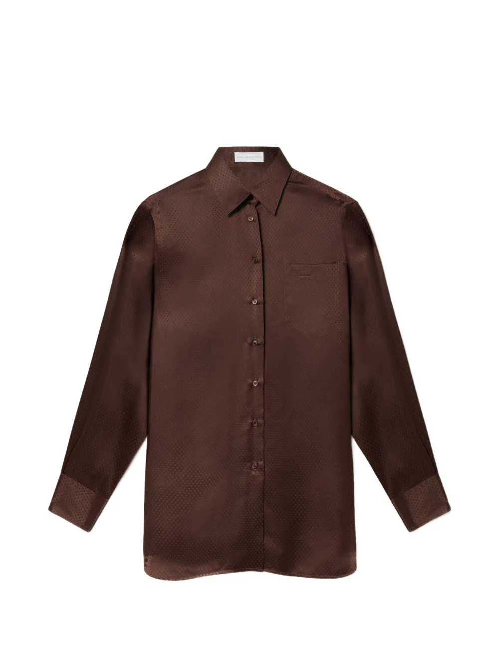 Stella Mccartney Star Silk Jacquard Shirt In Brown
