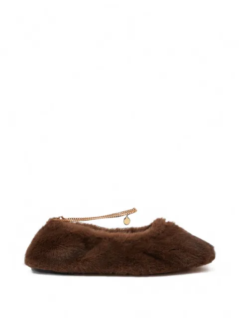 Stella McCartney mink ankle chain ballerina flats