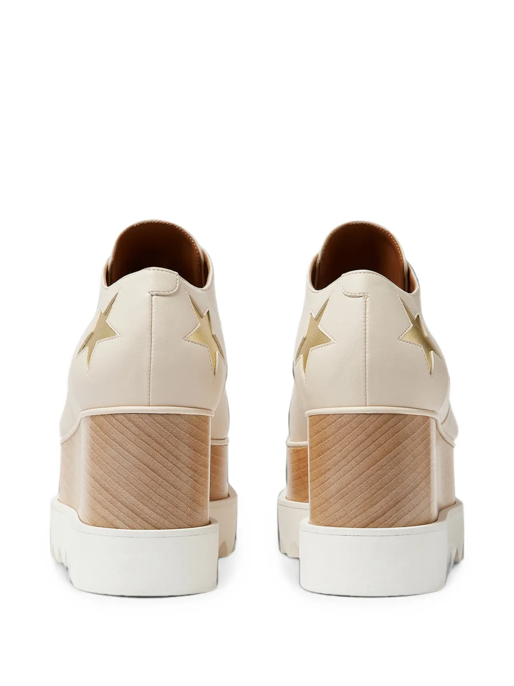 Stella McCartney metallic star Elyse platform shoes Beige