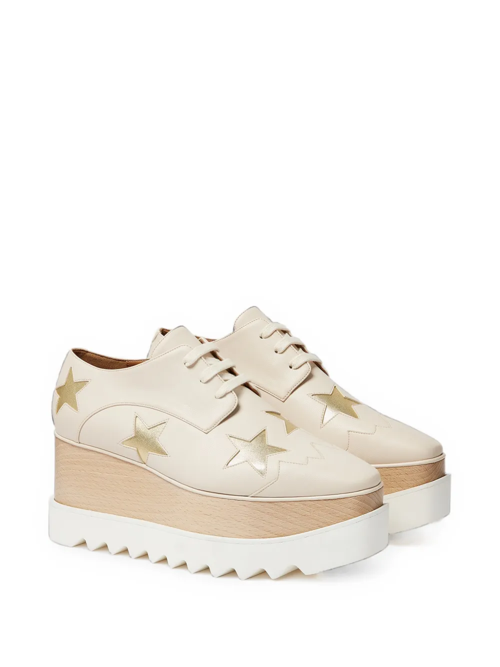 Stella McCartney metallic star Elyse platform shoes Beige