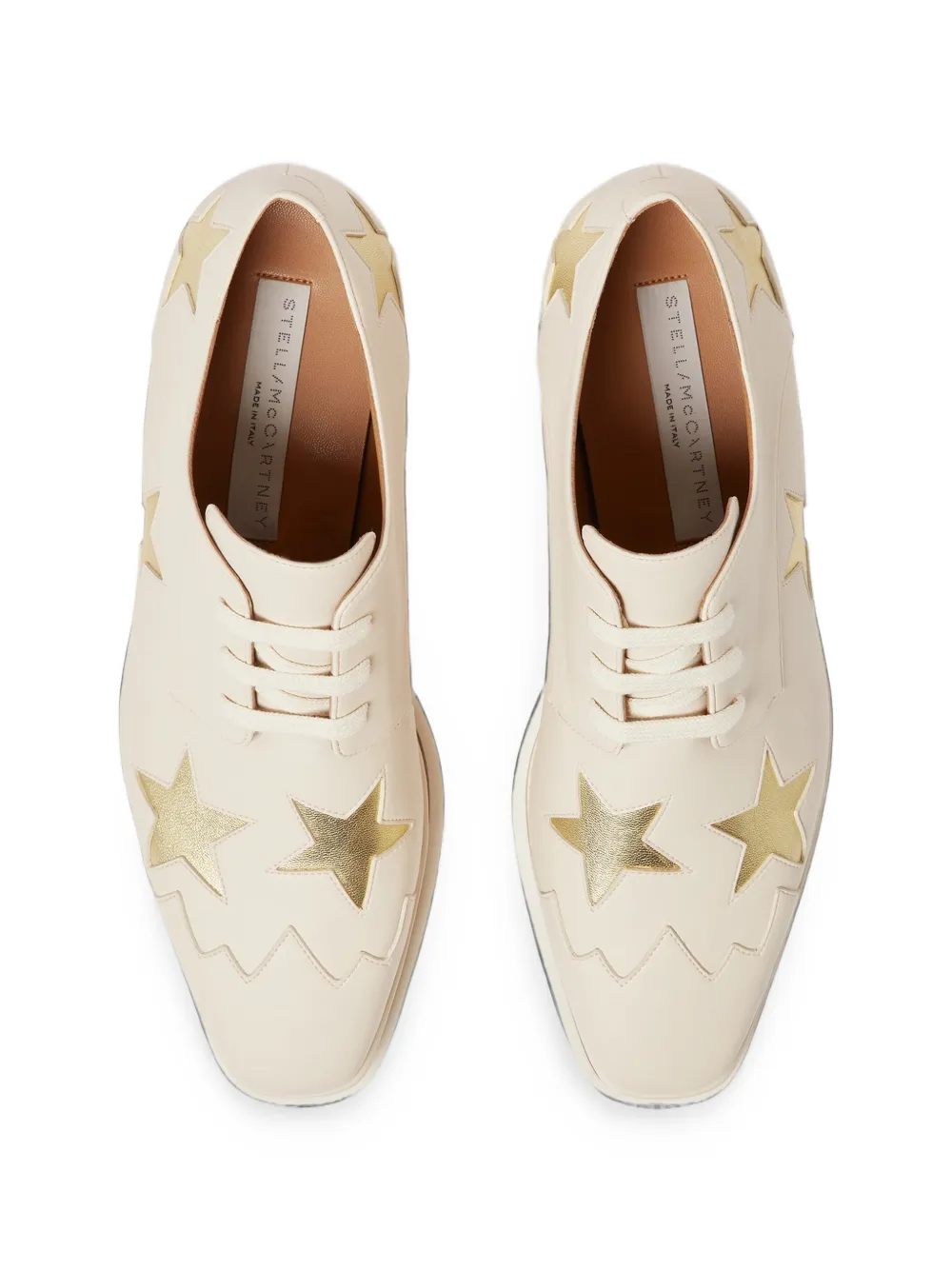 Stella McCartney metallic star Elyse platform shoes Beige