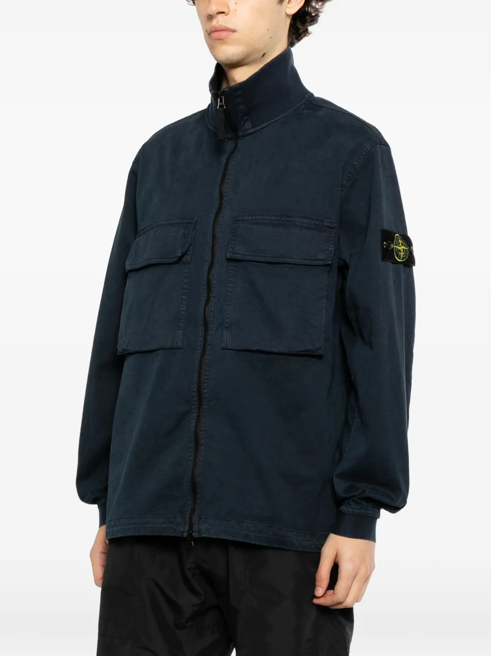 Stone Island Jack met logopatch Blauw