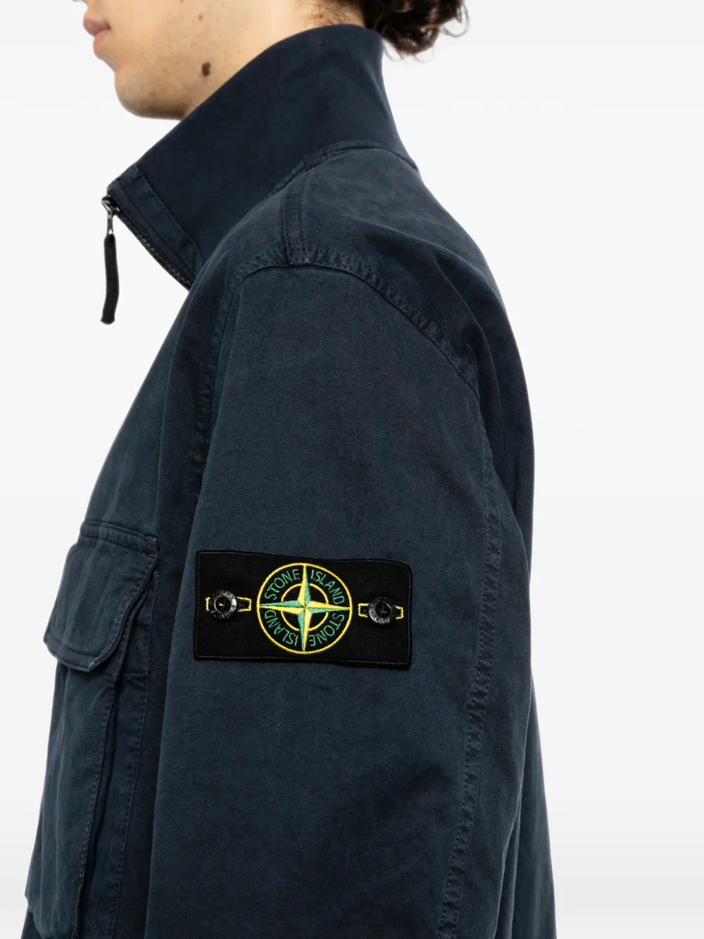 Stone Island Jack met logopatch Blauw