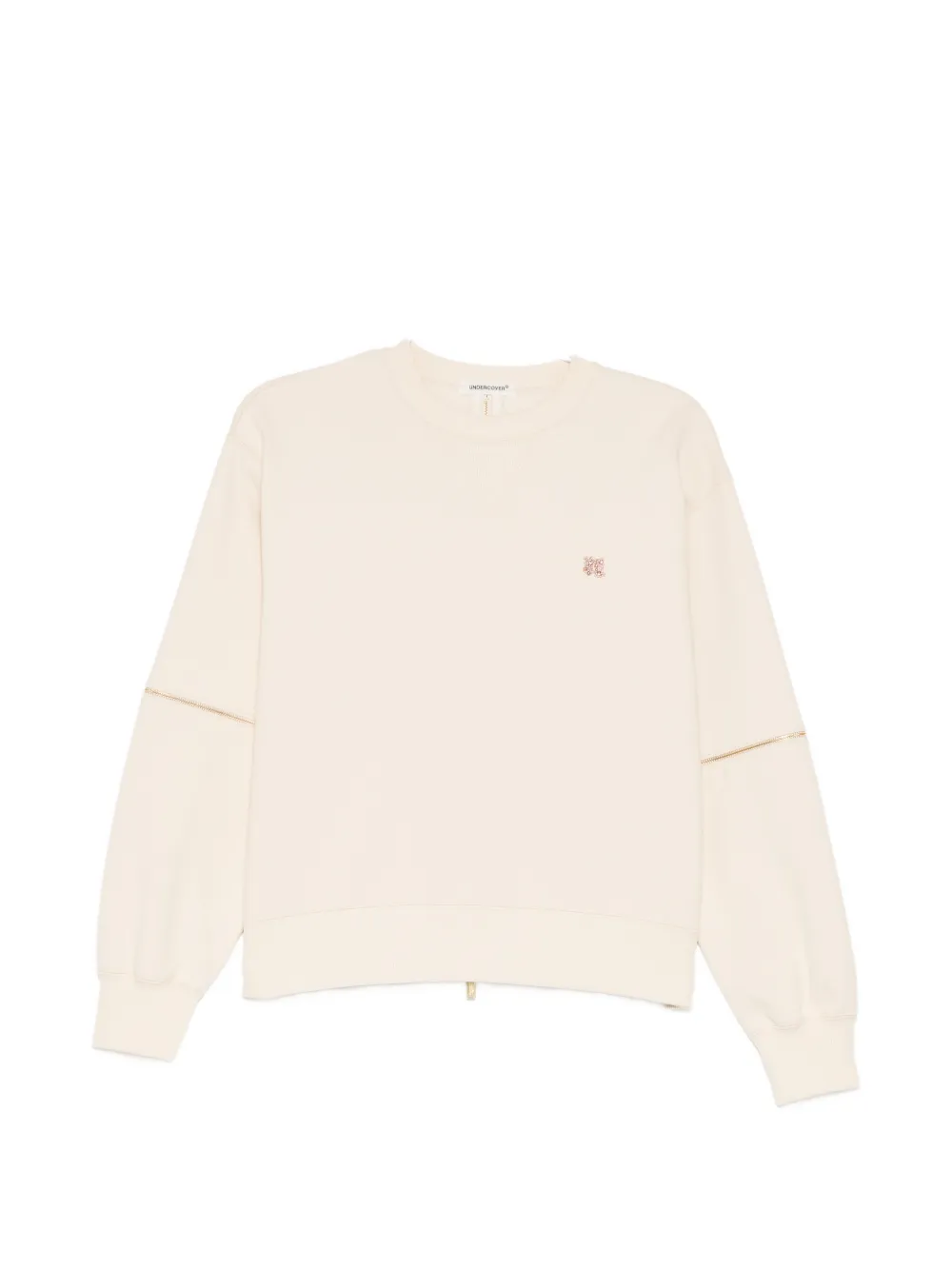 Undercover zip-detail crystal-embellished sweater - Nude