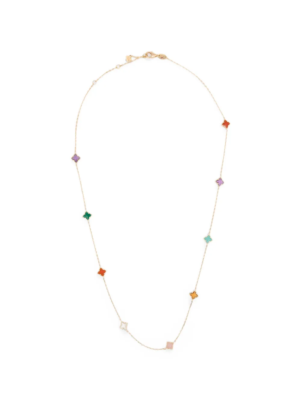 Roberto Coin Princess Flower multi-gemstone necklace - Gold