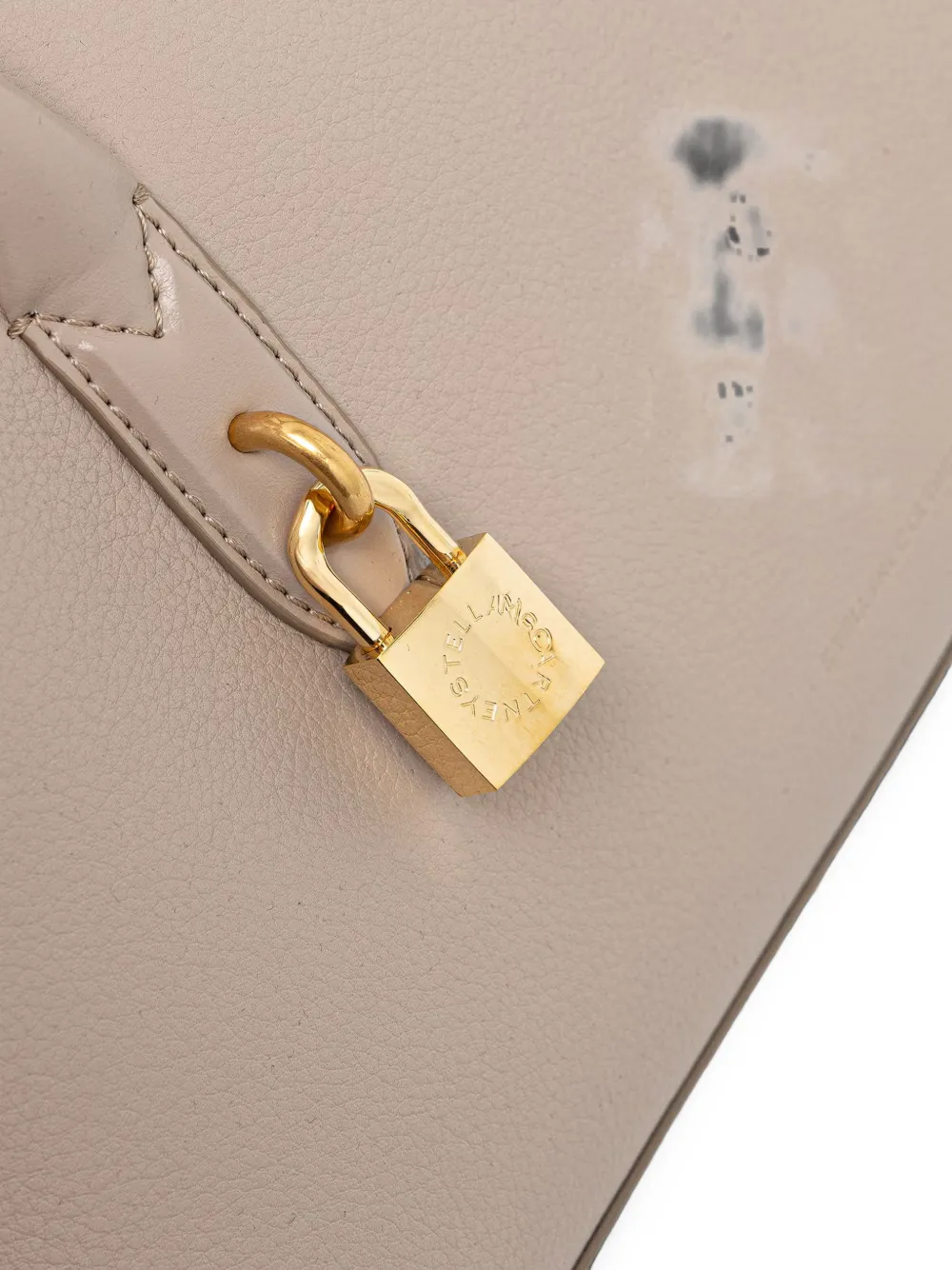 Stella McCartney padlock-detail grained tote bag Beige