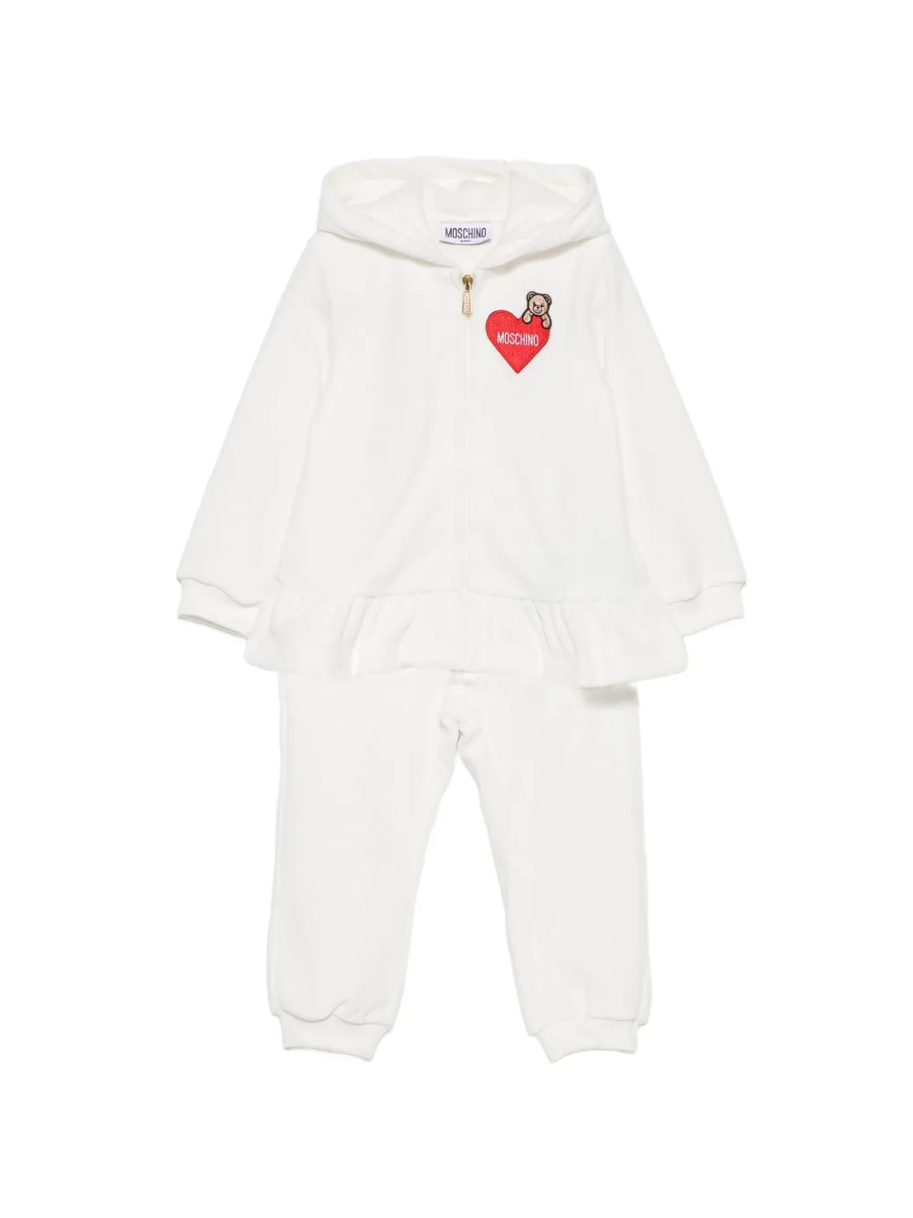 Moschino Kids Teddy Bear ruffled tracksuit - Bianco