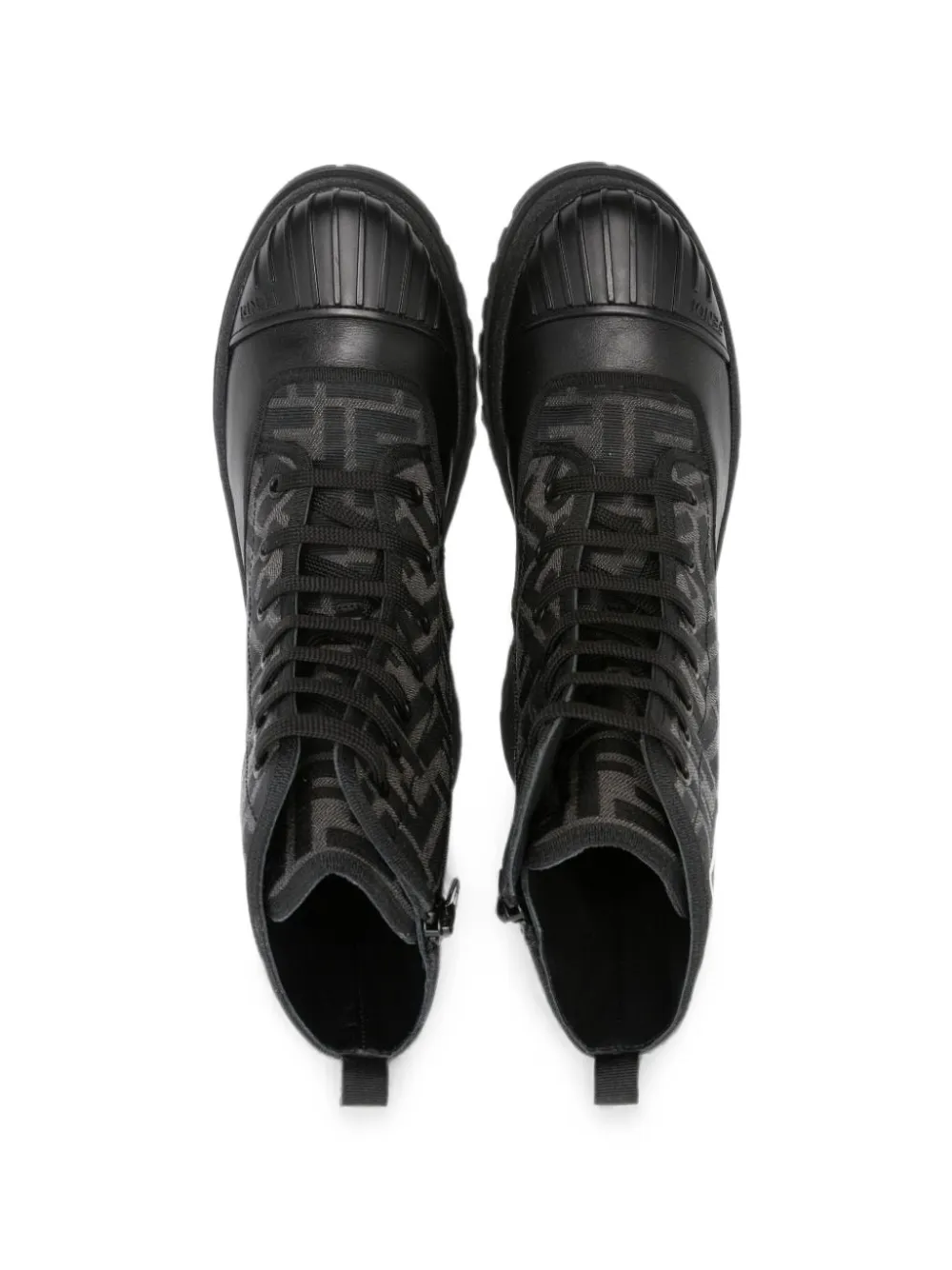 Fendi Kids zucca monogram ankle boots Zwart