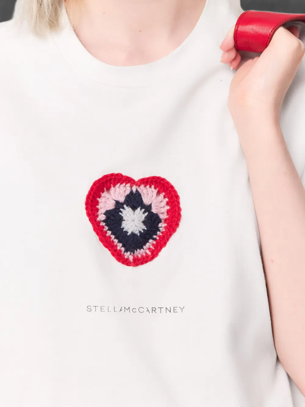 Stella McCartney T-shirt met gehaakt hart Wit