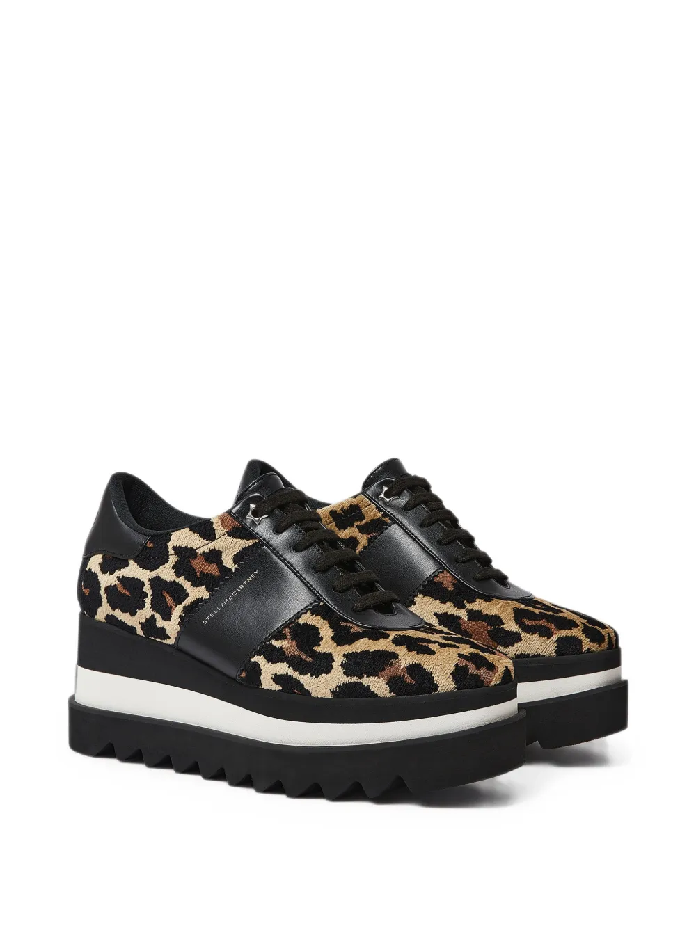 Stella McCartney Sneak-Elyse leopard platform sneakers Beige