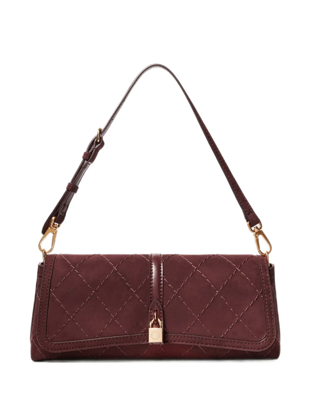 Stella McCartney Clutch trapuntata con dettaglio lucchetto - Rosso