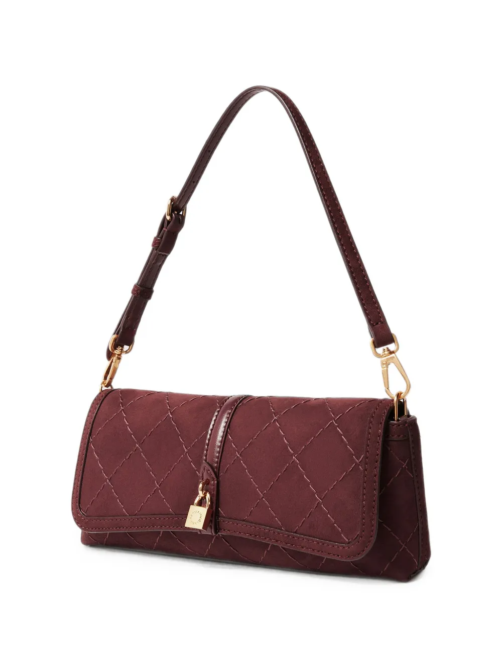 Stella McCartney Gewatteerde clutch met hangslotdetail Rood