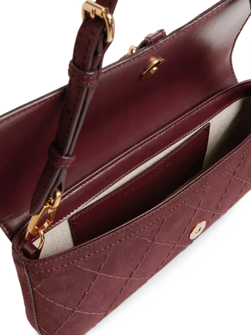 Stella McCartney Gewatteerde clutch met hangslotdetail Rood