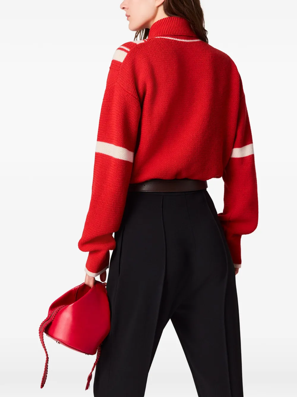 Stella McCartney Gebreid jack met kraag en rits Rood