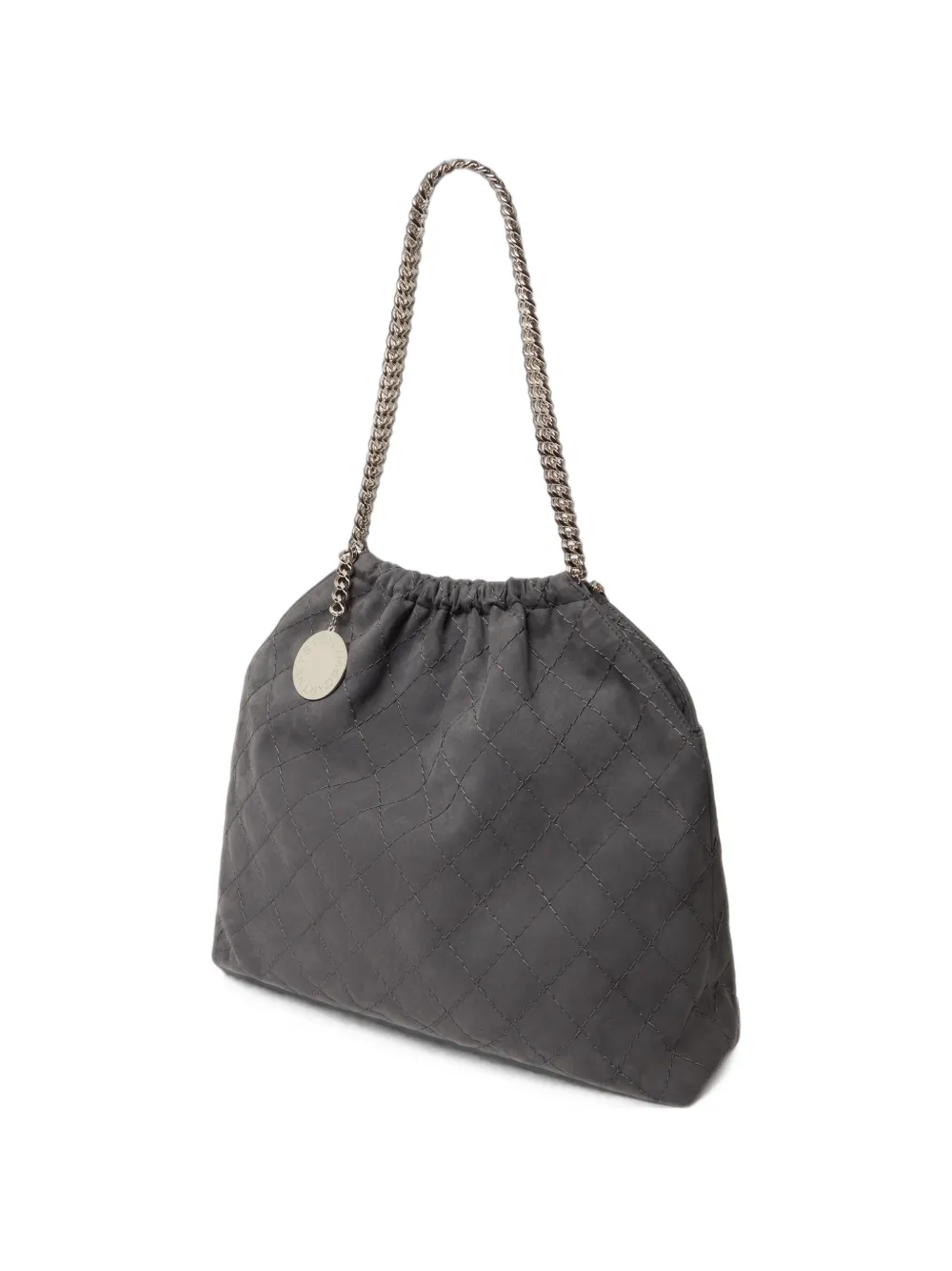 Stella McCartney Borsa a spalla trapuntata con catena - Grigio