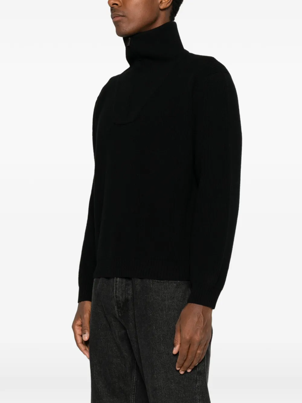 Saint Laurent Ribgebreide trui Zwart