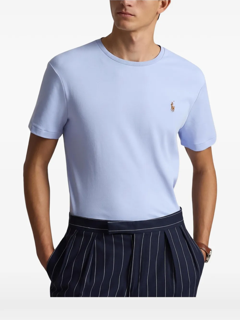 Polo Ralph Lauren Custom Slim Fit soft cotton T-Shirt Blauw