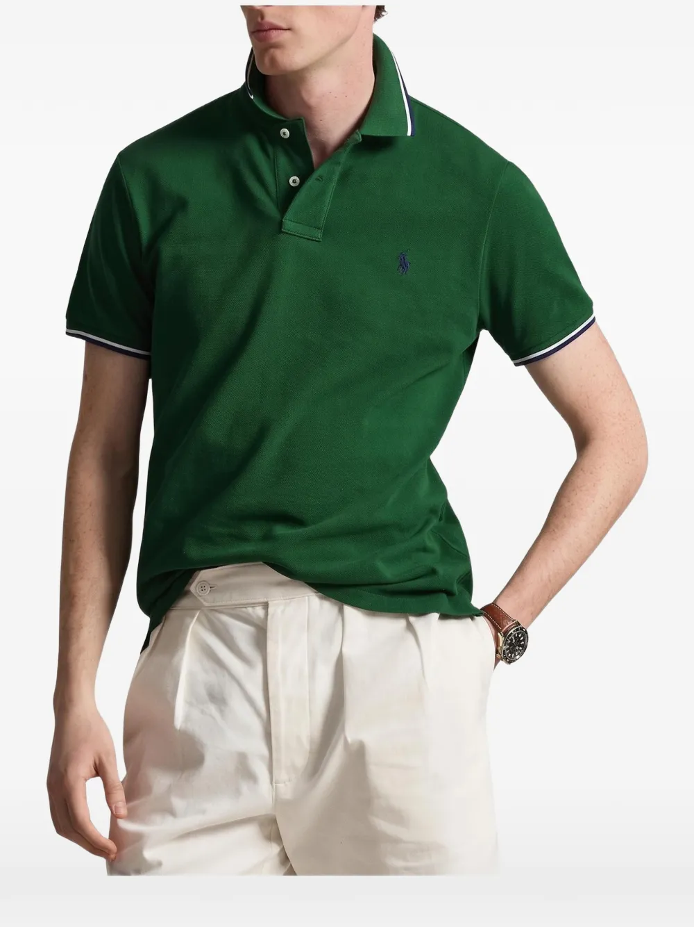 Polo Ralph Lauren Getailleerd mesh poloshirt Groen