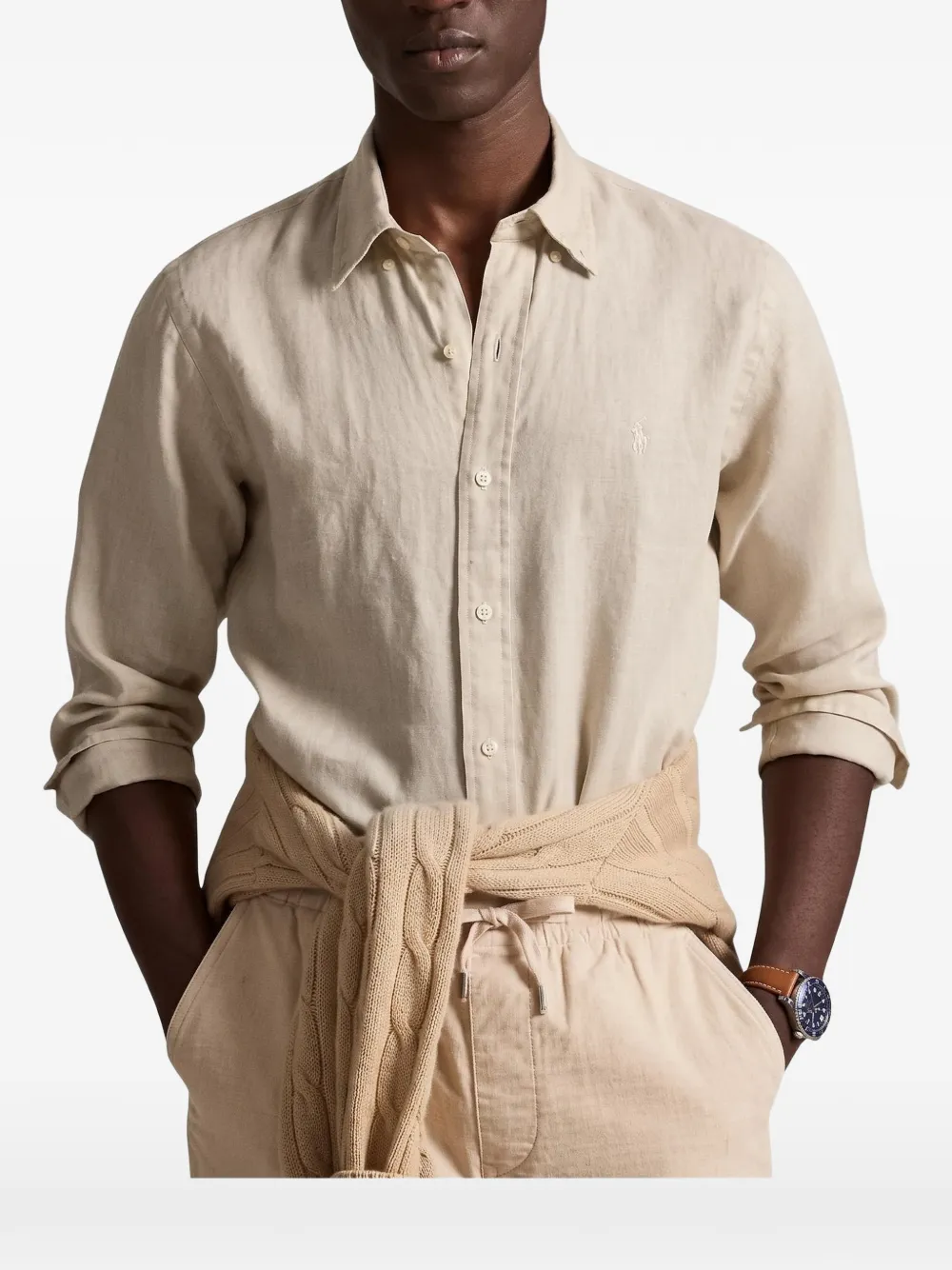 Polo Ralph Lauren Custom Fit linen shirt Beige