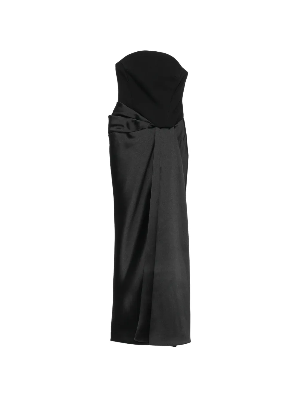 Solace London Seri strapless draped maxi dress - Schwarz