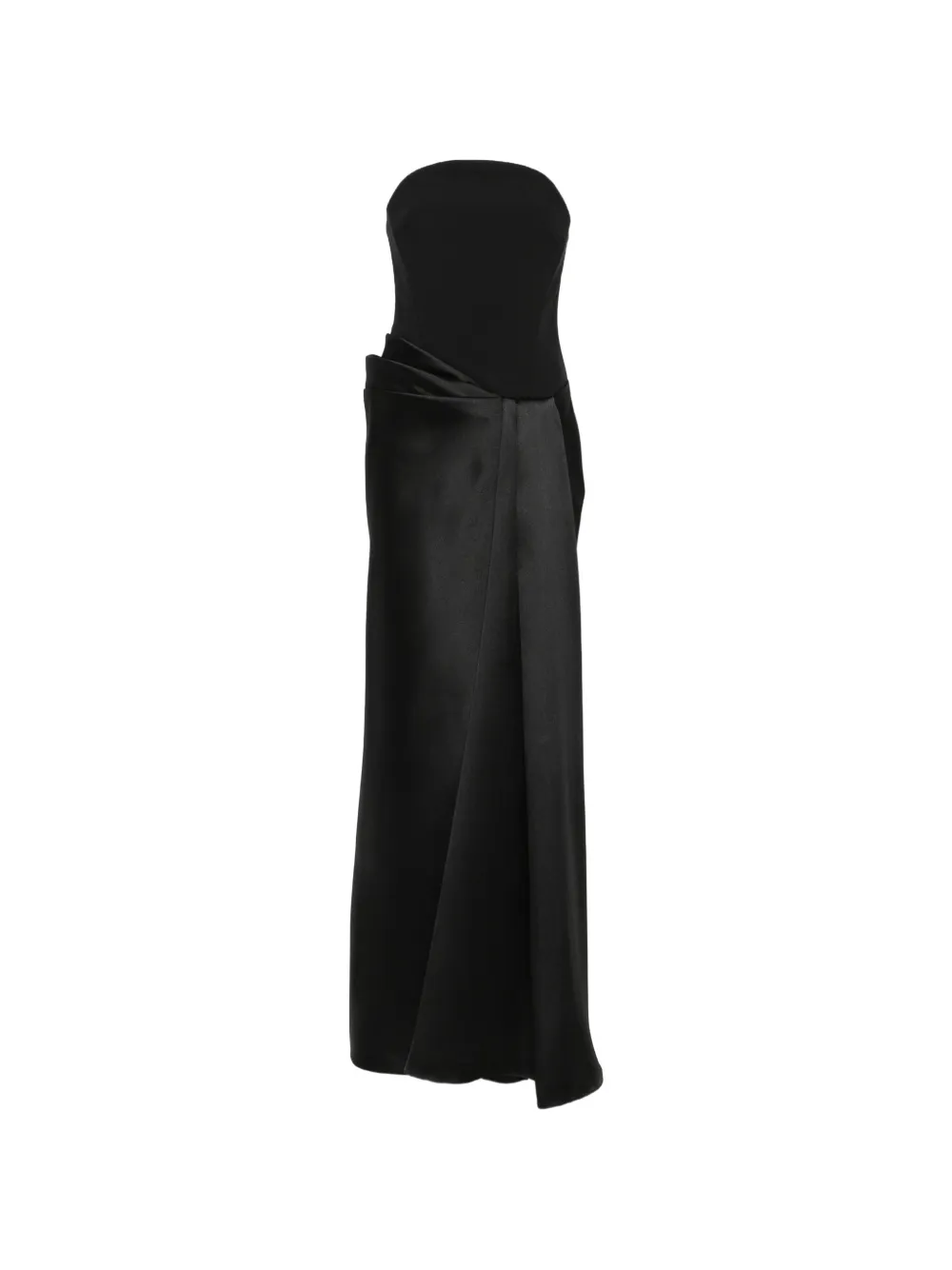 Solace London Seri strapless draped maxi dress - Schwarz