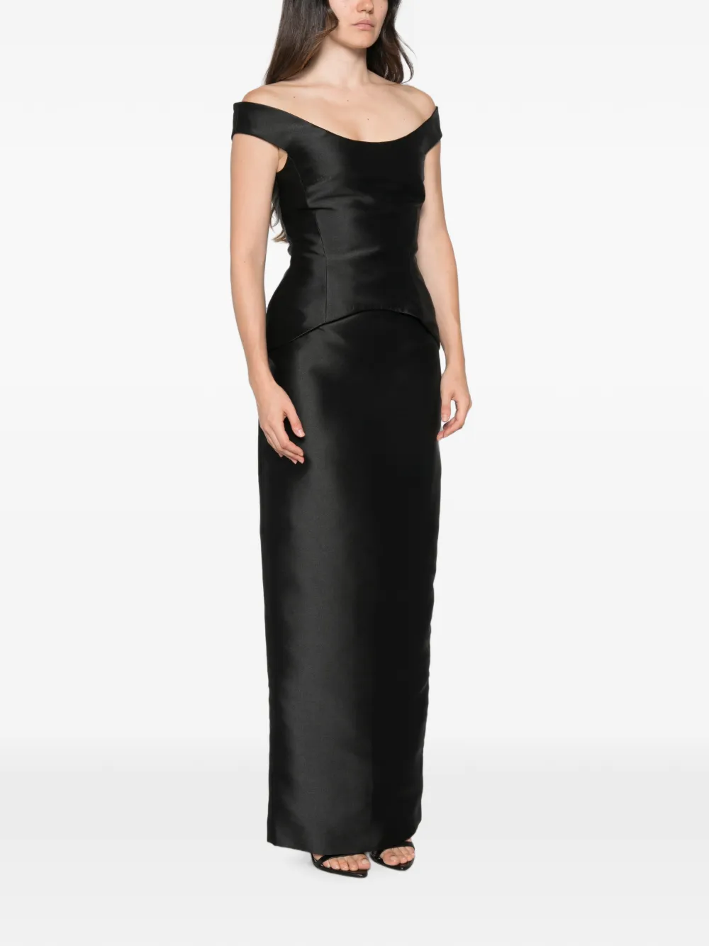 Solace London Pieta maxi-jurk Zwart