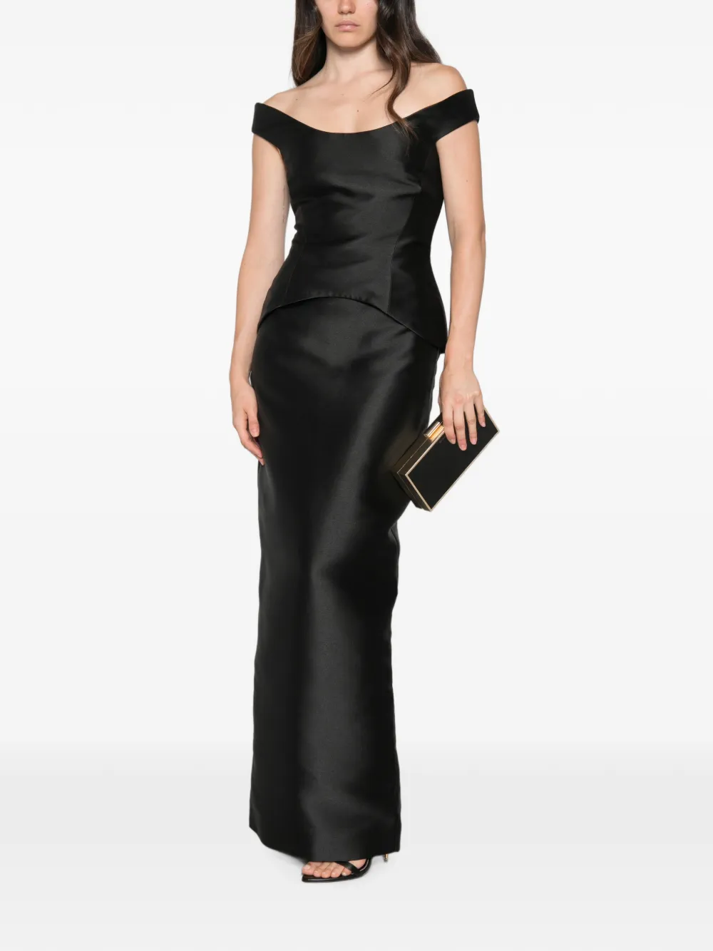 Solace London Pieta maxi-jurk Zwart