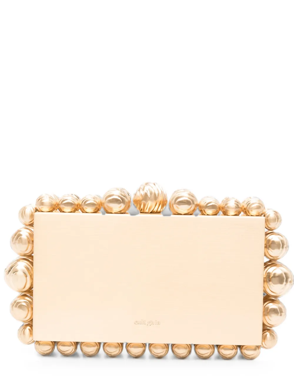 Cult Gaia bead-embellished box clutch bag - Gold