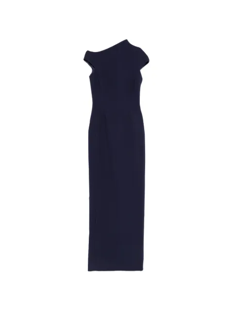 Solace London Arion asymmetric-neck cap-sleeve maxi dress