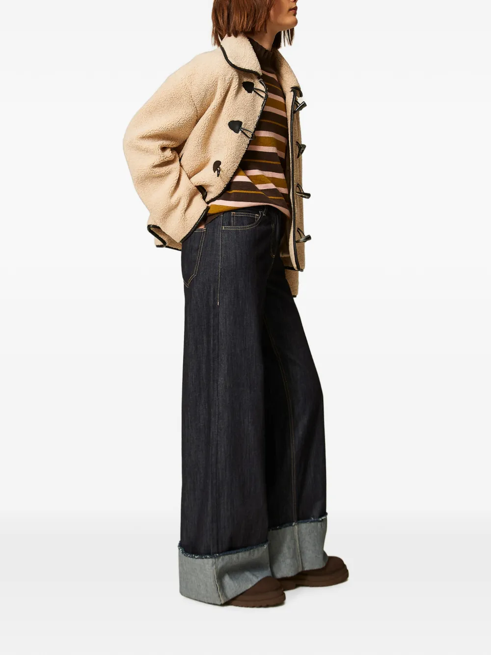 TWINSET flared jeans with folded hem Blauw