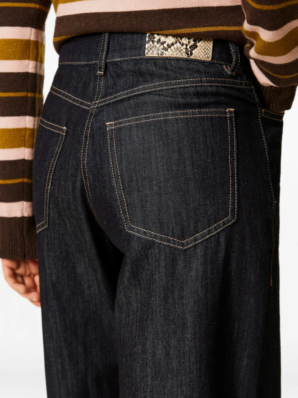 TWINSET flared jeans with folded hem Blauw