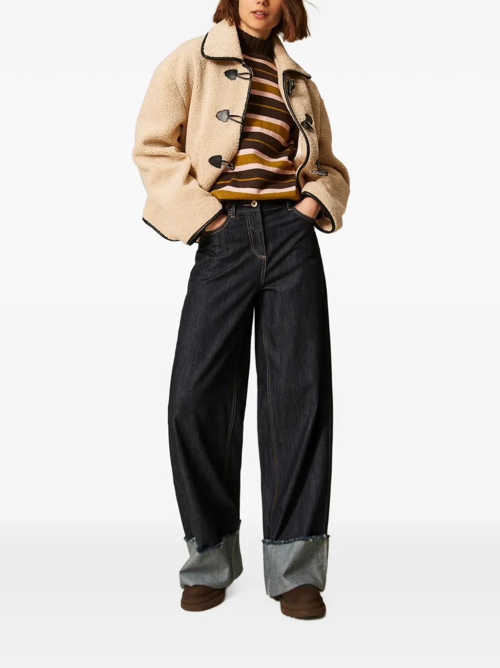 TWINSET flared jeans with folded hem Blauw