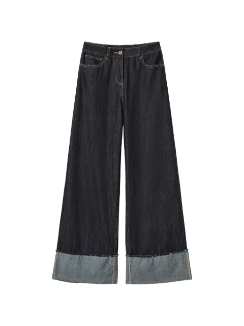 TWINSET jeans acampanados con dobladillo plegable