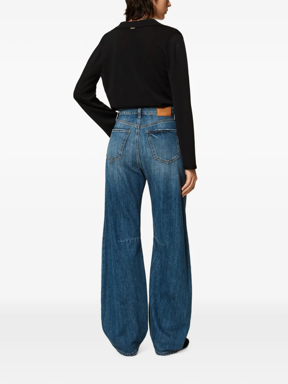 TWINSET Horseshoe jeans met vijf zakken Blauw