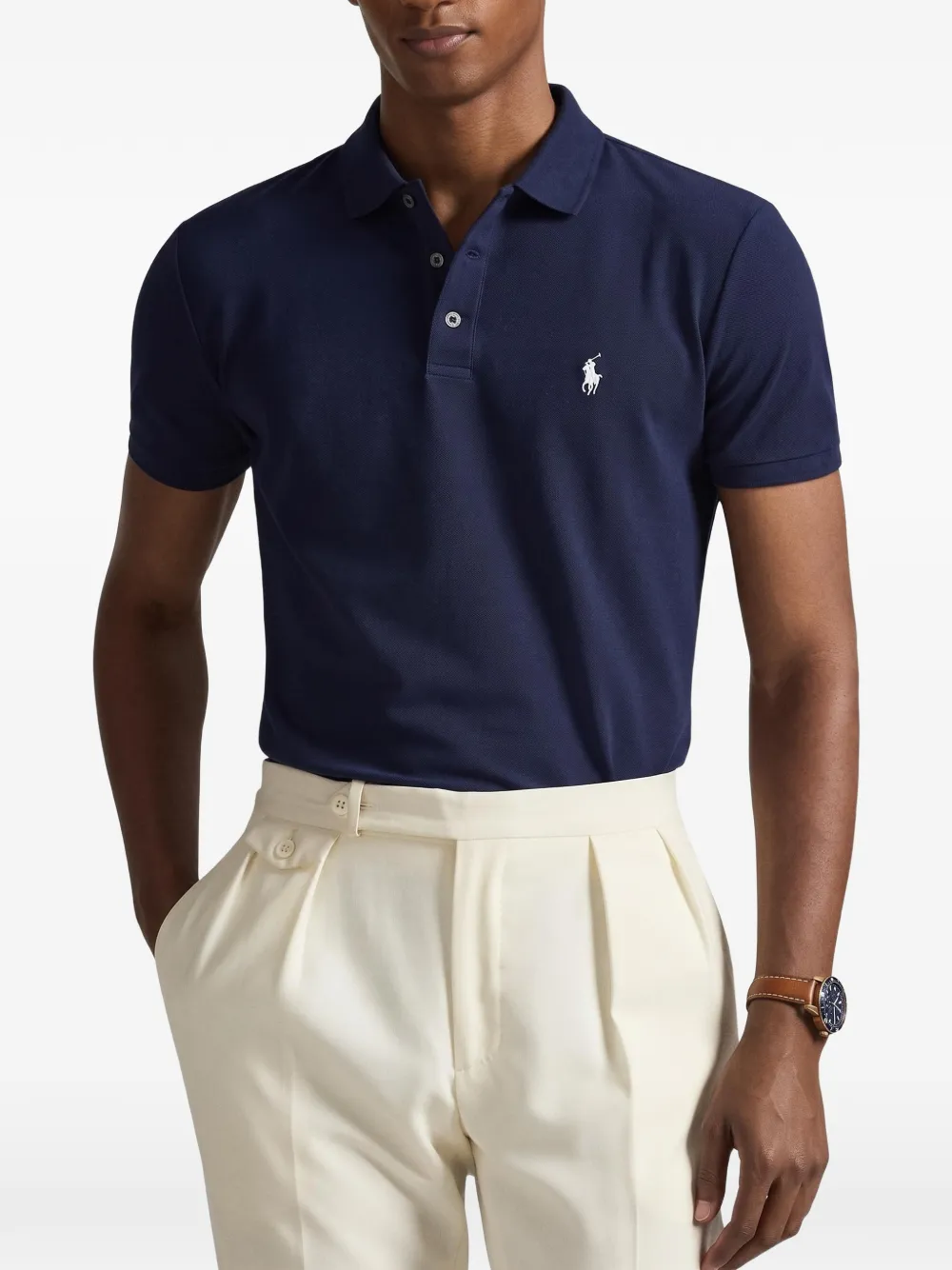Polo Ralph Lauren Slim-fit poloshirt Blauw