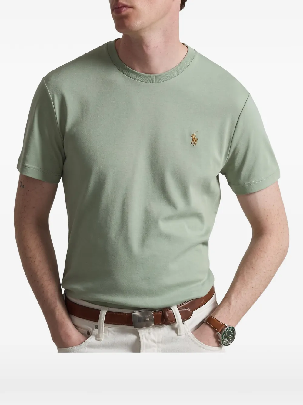Polo Ralph Lauren Custom Slim Fit soft cotton T-shirt Groen