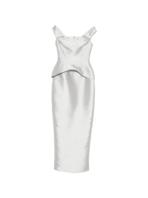 Solace London Pieta off-shoulder peplum-hem maxi dress