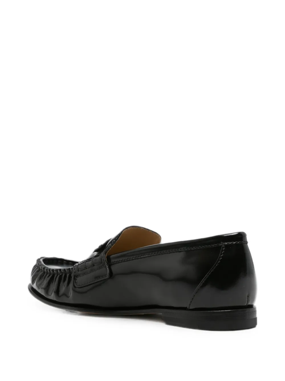 FENDI Scrunch gesmockte loafers met logoplakkaat Zwart