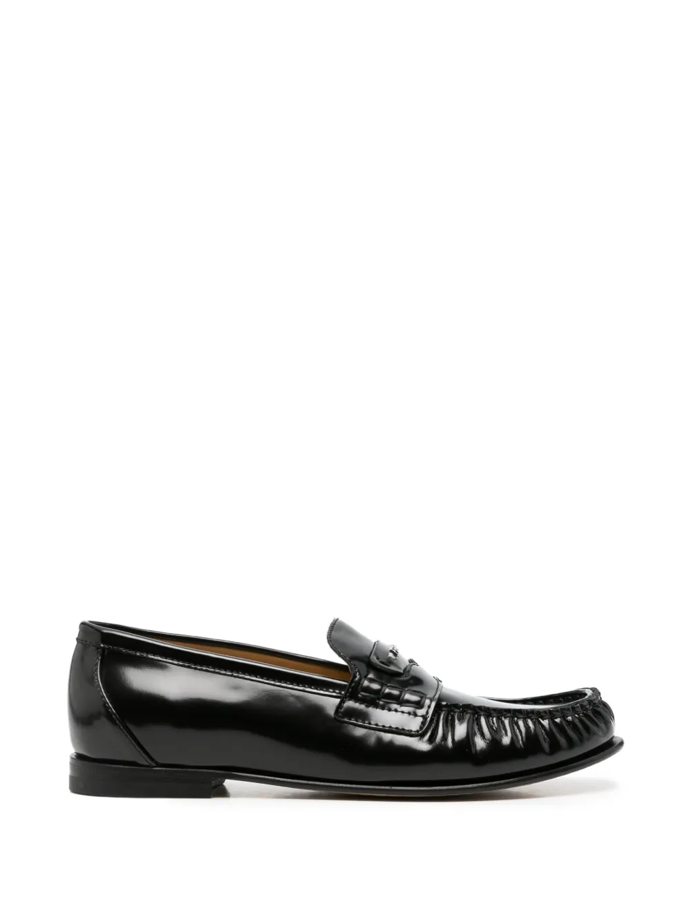 FENDI Scrunch logo-plaque gathered loafers - Schwarz