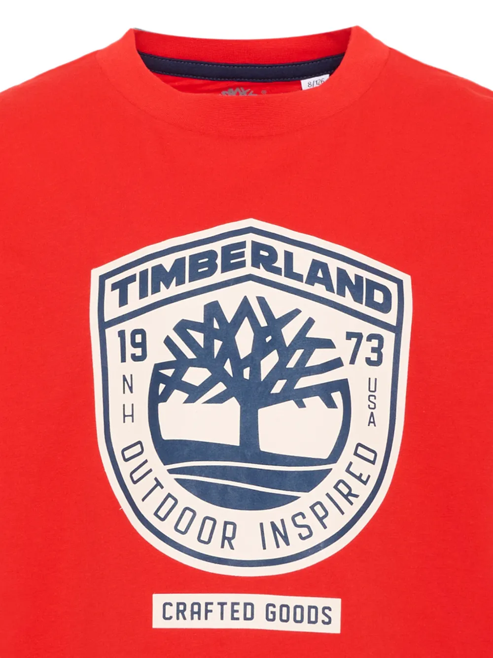 Timberland Kids T-shirt van biologisch katoen met logoprint Rood