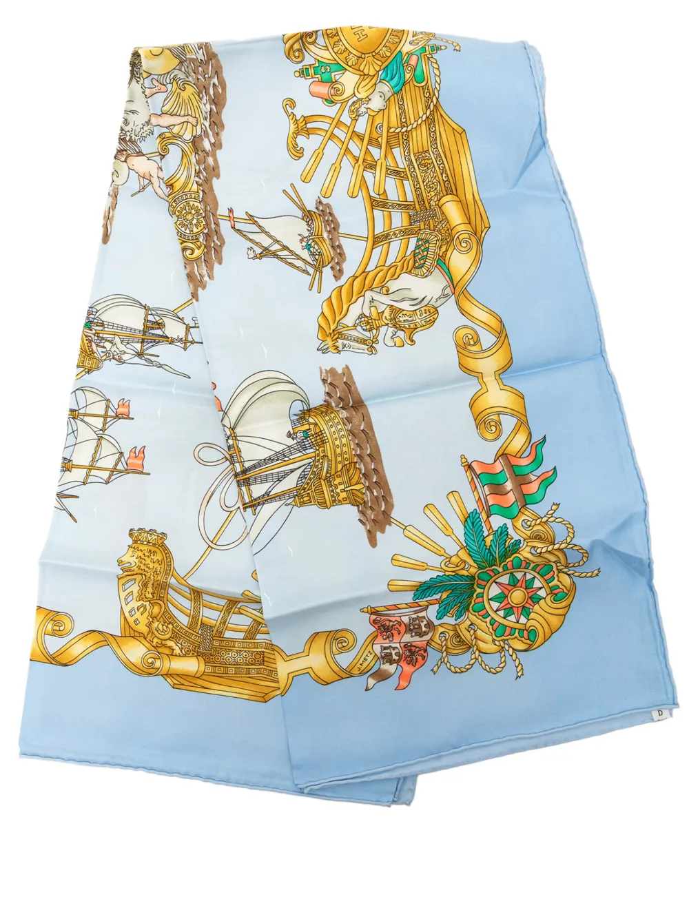 Hermès Pre-Owned 2000-2026 Vaisseaux et Fregates Silk Scarf 90 scarves - Blau