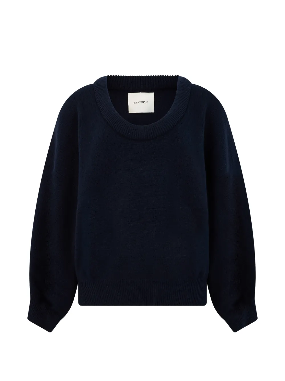 Lisa Yang ribbed-trim crew-neck sweater - Blau