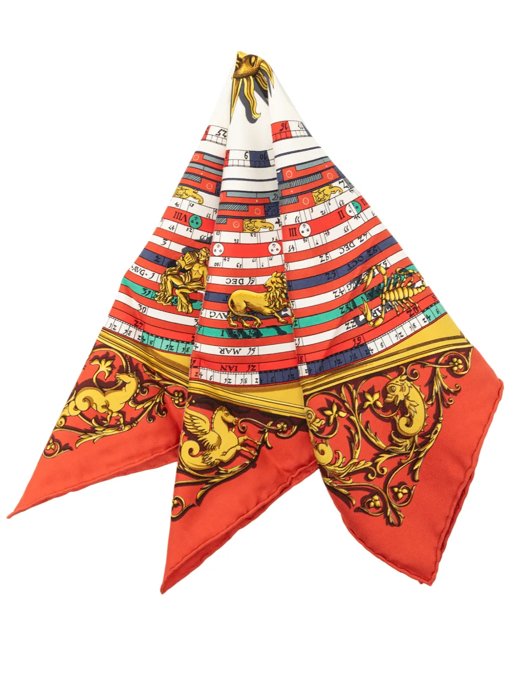 Hermès Pre-Owned 2000-2020 Astrologie Dies et Hore Silk handkerchief - Rot